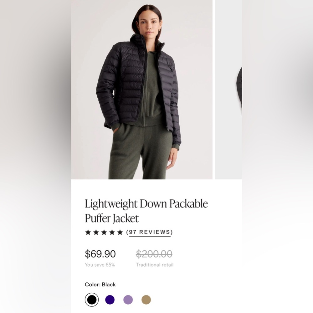 Quince - Lightweight Down Packable Puffer